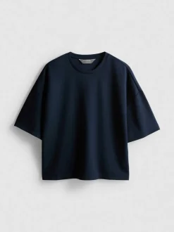 Kurzärmeliges Sweatshirt mit überschnittenen Schultern