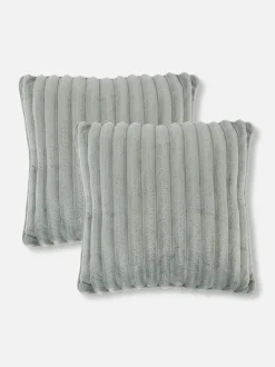 Kuscheliges, geripptes Kissen, 2er-Pack