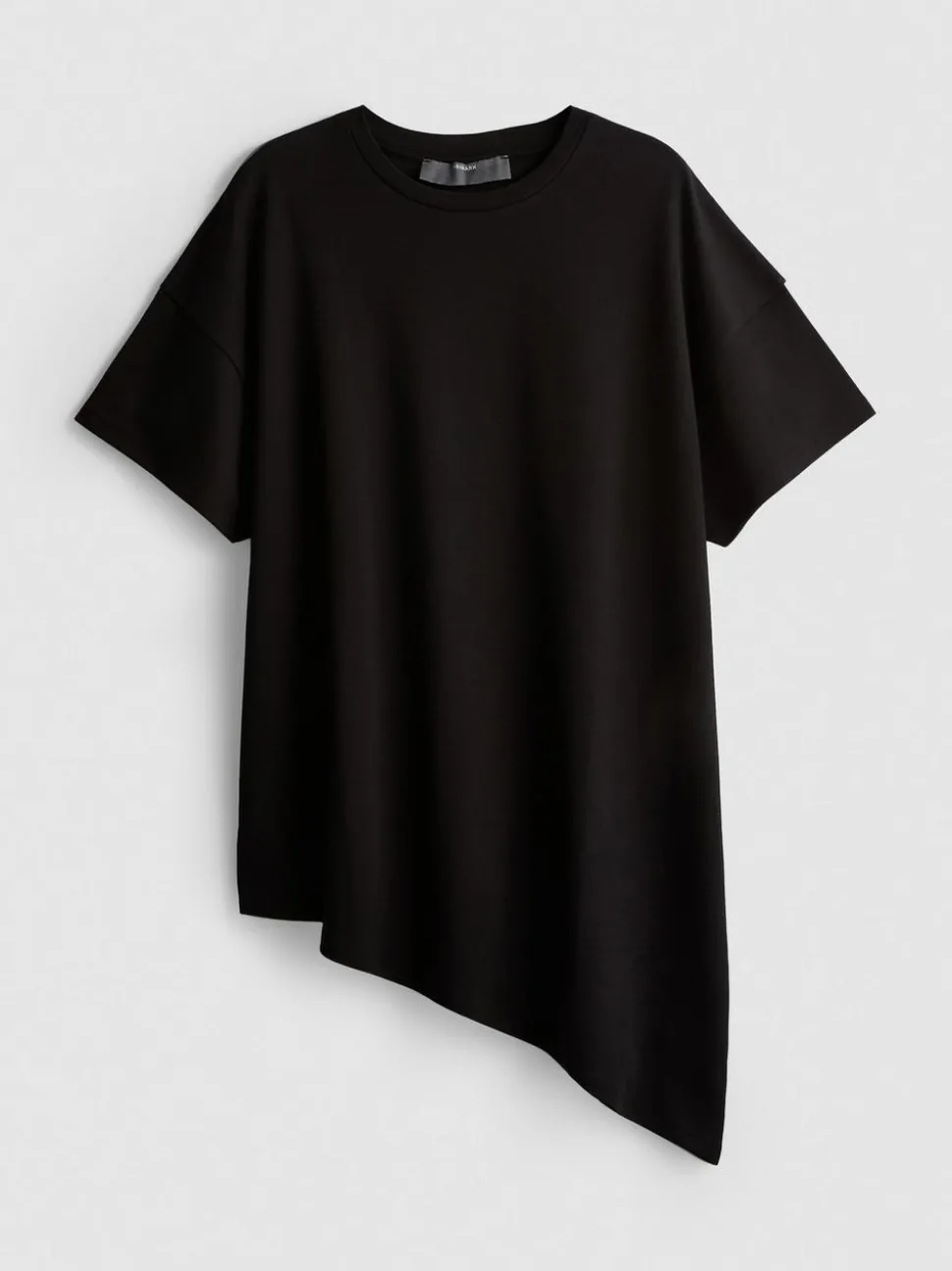 Langes, asymmetrisches Baumwoll-T-Shirt