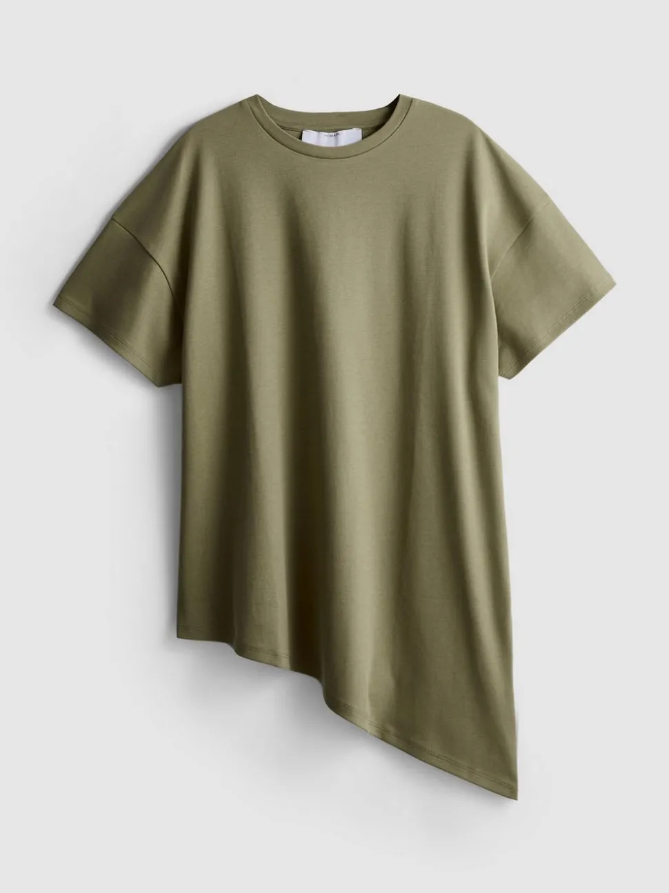 Langes, asymmetrisches Baumwoll-T-Shirt