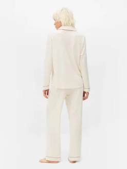 Langärmeliger Jersey-Schlafanzug im Boyfriend-Look