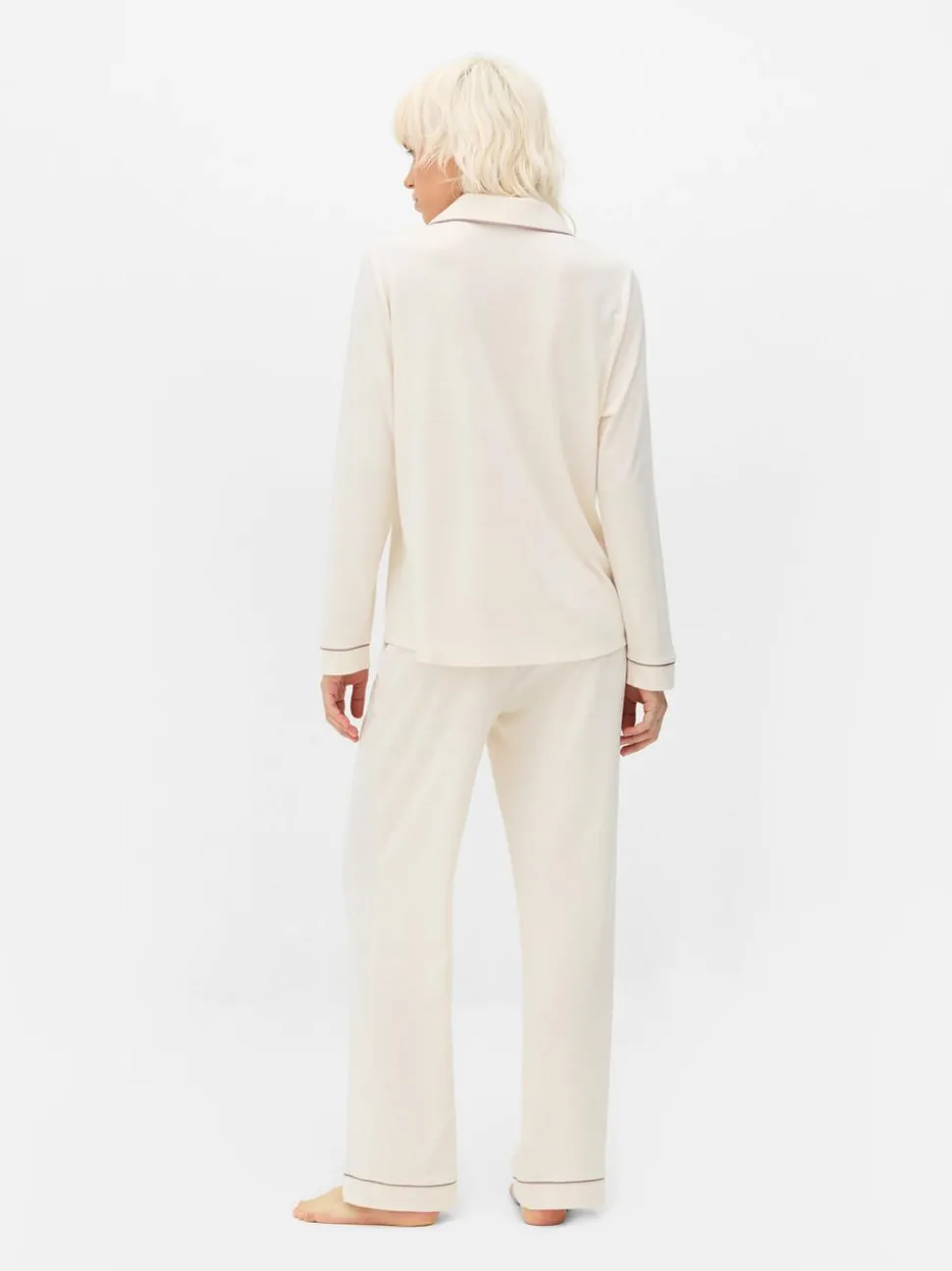 Langärmeliger Jersey-Schlafanzug im Boyfriend-Look