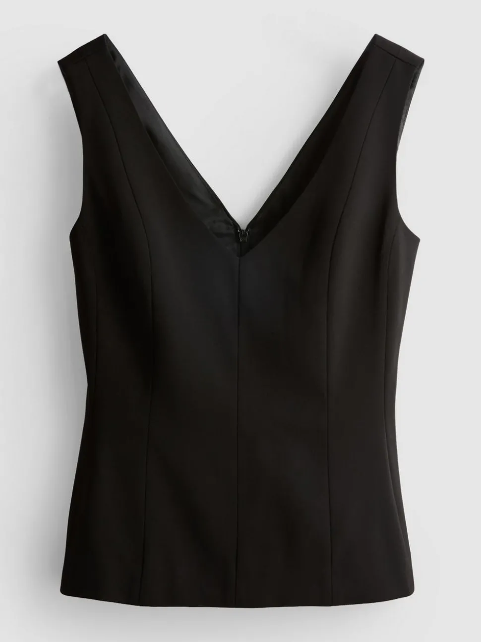 Lila Top mit V-Ausschnitt und Schößchen