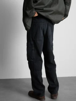 Lockere Cargo-Jeans mit mittlerer Leibhöhe