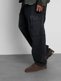 Lockere Cargo-Jeans mit mittlerer Leibhöhe