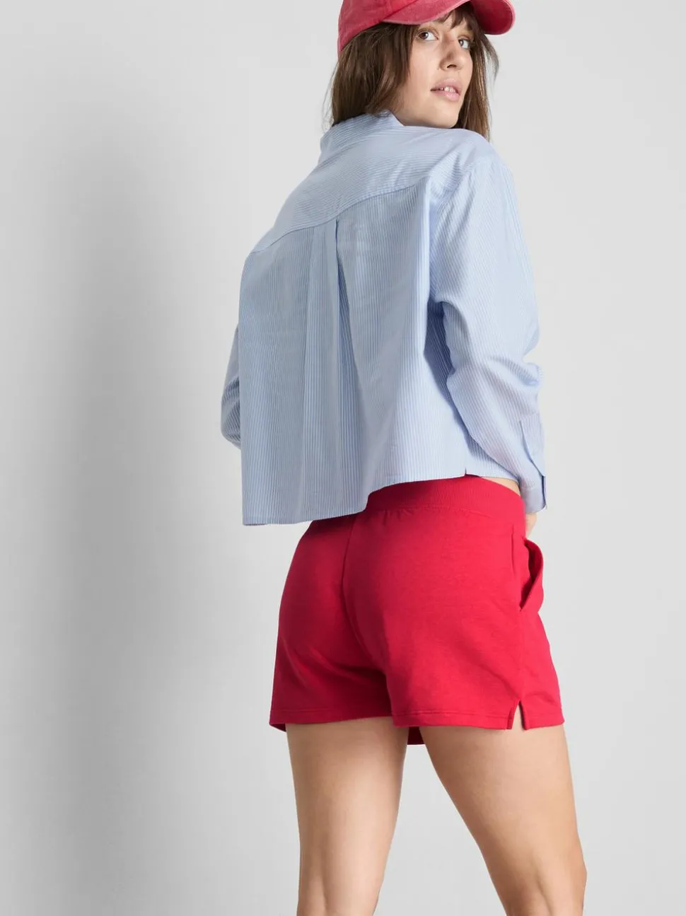 Lounge-Shorts aus Baumwolle mit Schlitz