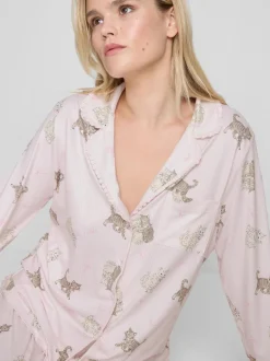 „Love To Lounge“ Boyfriend-Schlafanzug mit Print