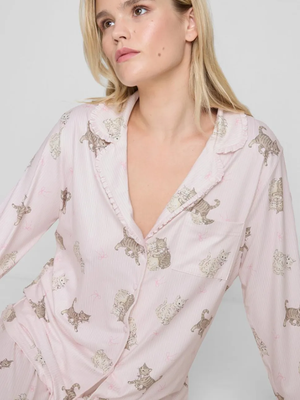 „Love To Lounge“ Boyfriend-Schlafanzug mit Print