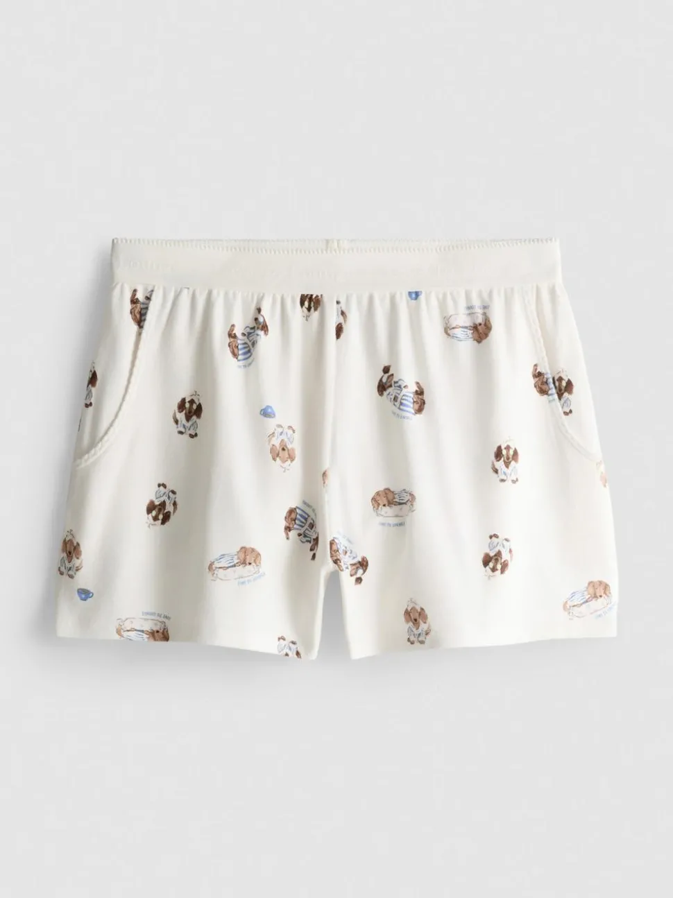 „Love To Lounge“ Schlafanzugshorts mit Hunde-Print