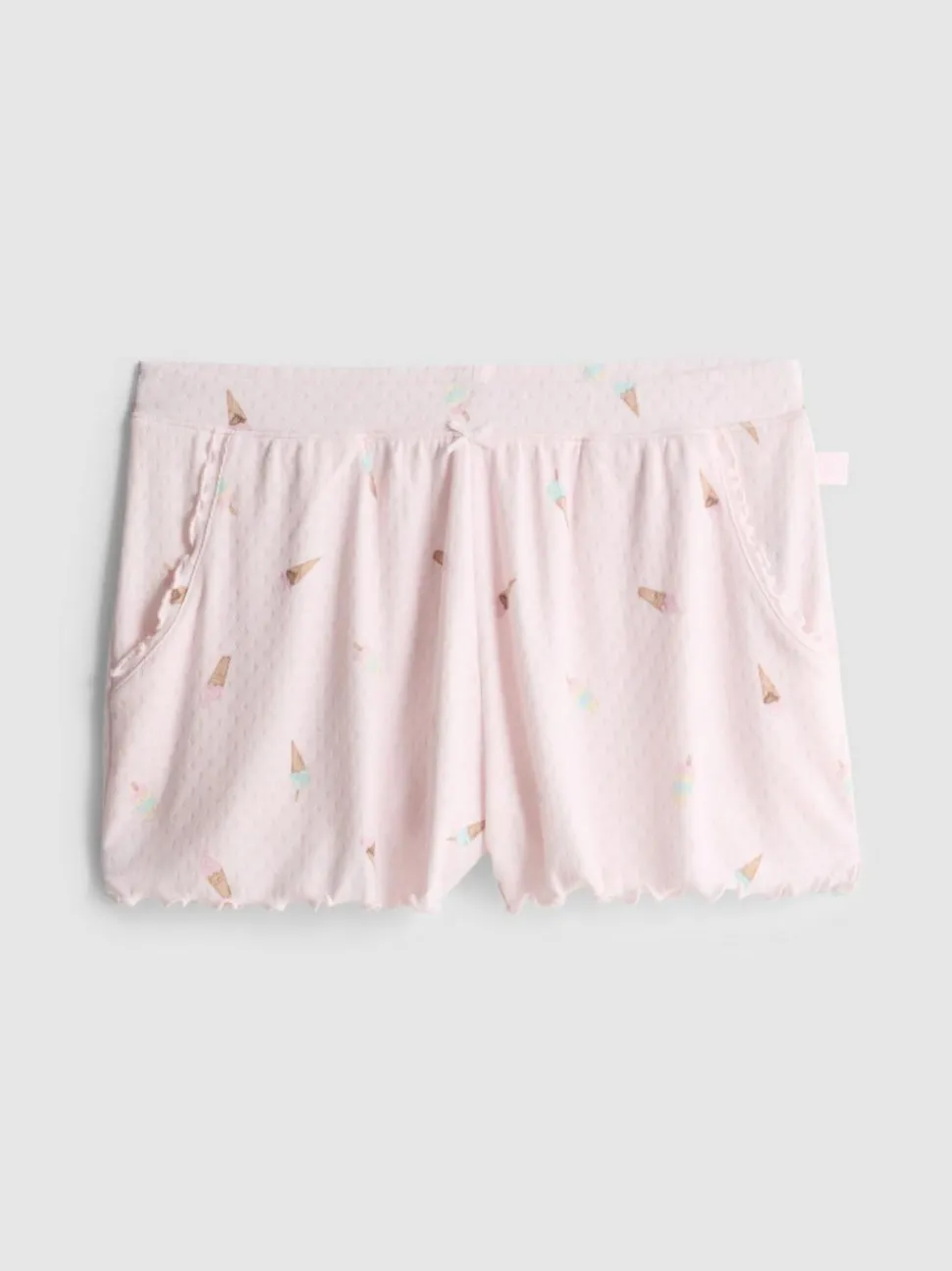 „Love To Lounge“ Schlafanzugshorts mit Eiscreme-Print und Rüschen