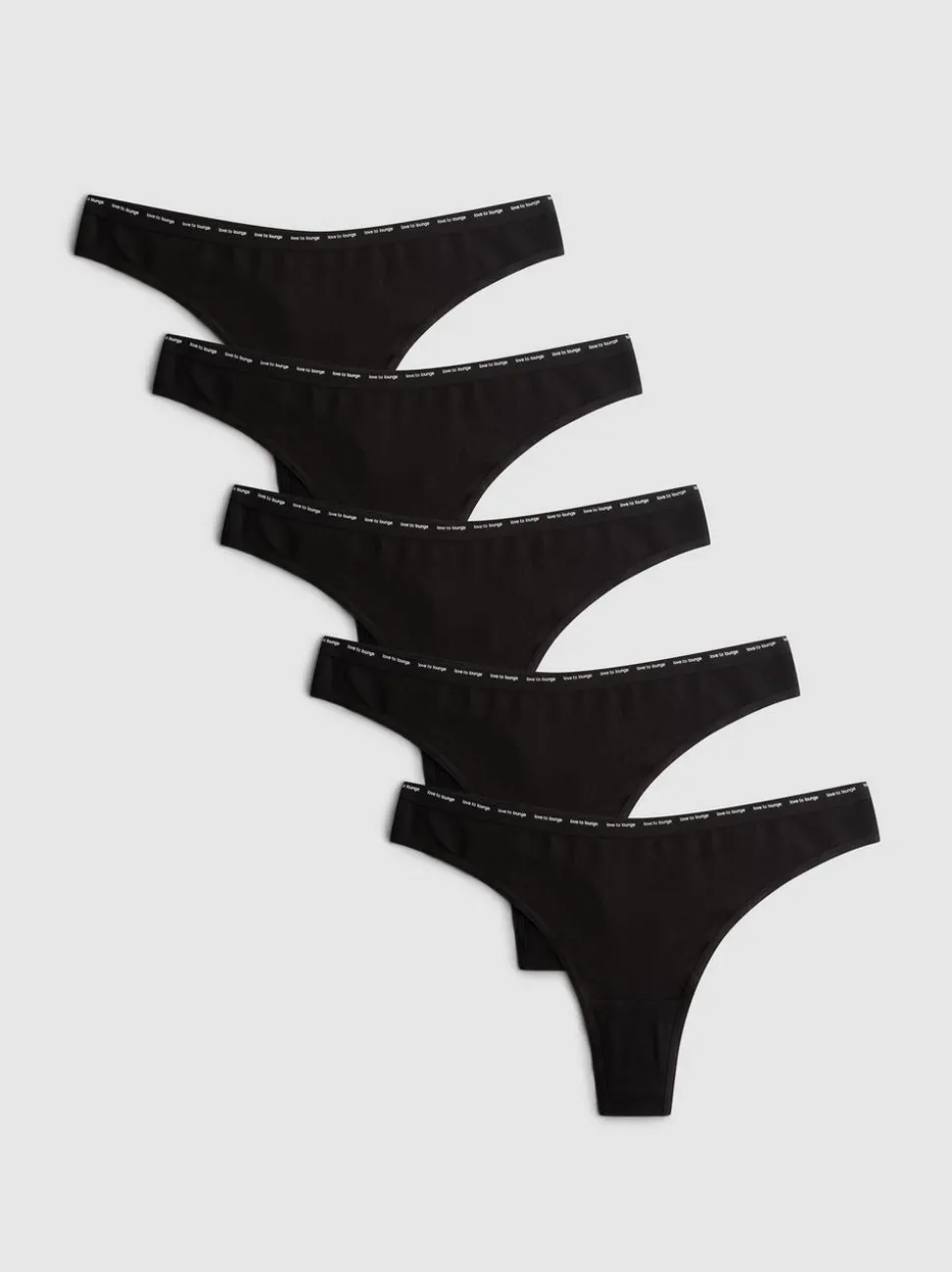 „Love To Lounge“ Tangas mit hohem Baumwollanteil, 5er-Pack