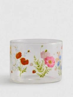 Lowball-Glas mit Blumenmuster