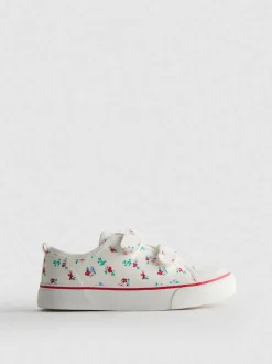 Low-Top-Sneaker aus Canvas mit Blumenmuster