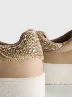 Low-Top-Sneaker mit Strasssteinen