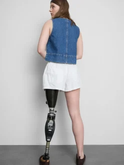 Lässige Baumwollshorts mit Kordelzug und Perlen