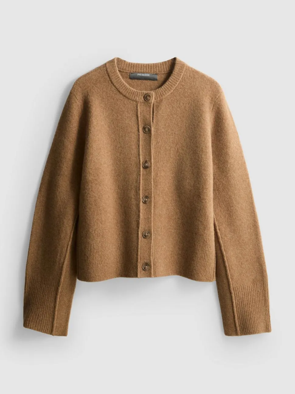 Lässiger, gestrickter Cardigan mit Rundhalsausschnitt
