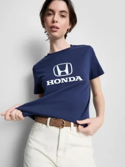 Lässiges „Honda“ Baumwoll-T-Shirt mit Grafik