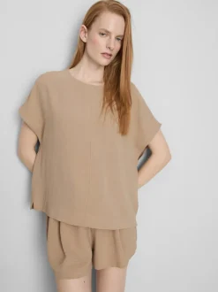 Lässiges Rundhalsshirt aus atmungsaktivem Stoff