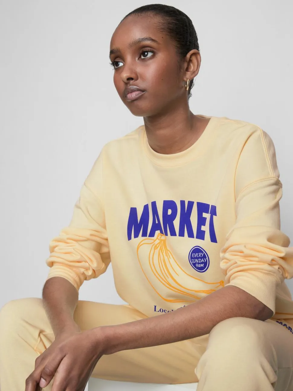 Lässiges Sweatshirt aus Baumwollmischung mit Print