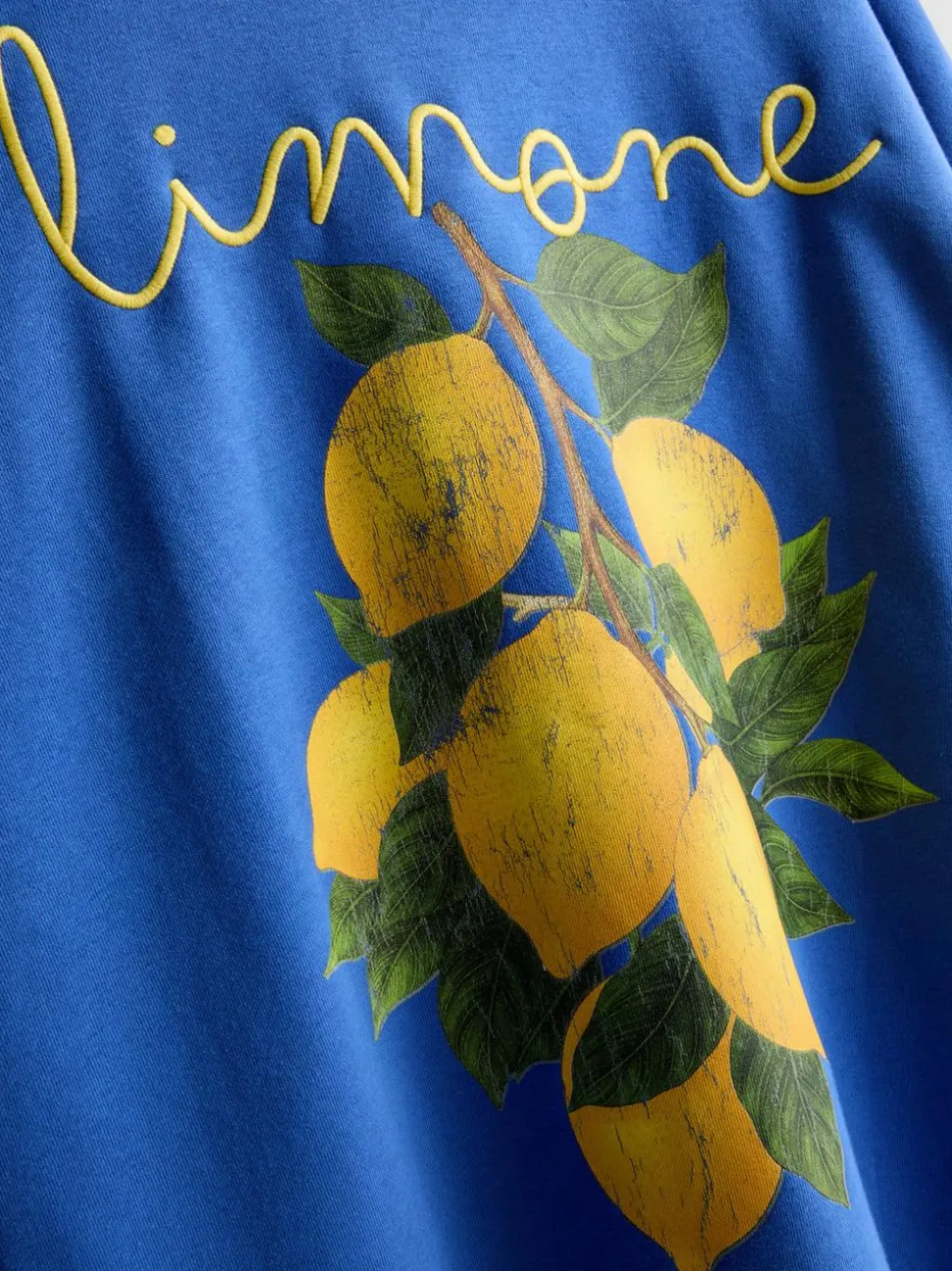 Lässiges Sweatshirt mit hohem Baumwollanteil und Zitronen-Print