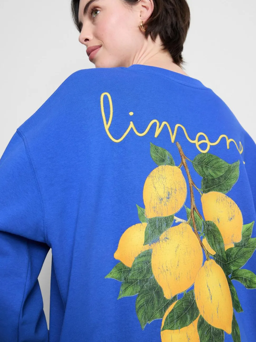 Lässiges Sweatshirt mit hohem Baumwollanteil und Zitronen-Print