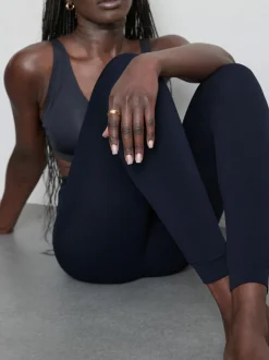 Marineblaue Samt-Leggings, 1er-Pack
