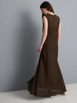 Maxikleid mit Stretchanteil und Spitze