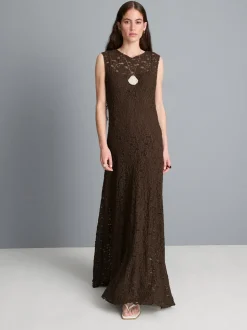 Maxikleid mit Stretchanteil und Spitze