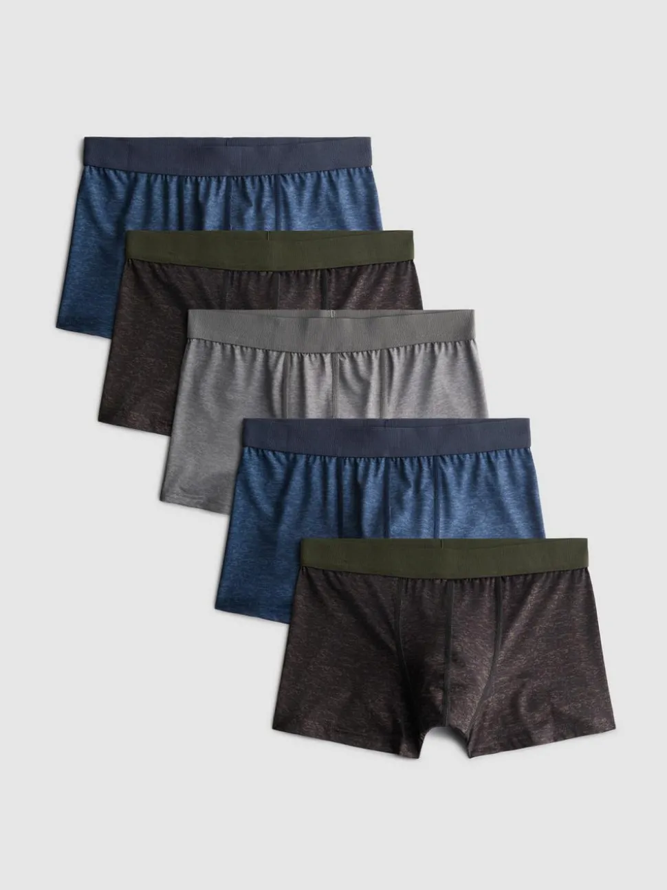 Melierte Boxershorts mit elastischem Bund, 5er-Pack