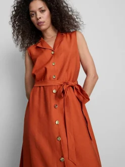 Midi-Blusenkleid mit Gürtel