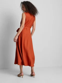 Midi-Blusenkleid mit Gürtel