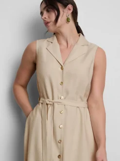 Midi-Blusenkleid mit Gürtel