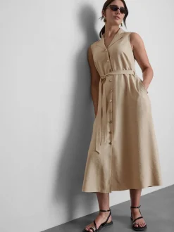 Midi-Blusenkleid mit Gürtel