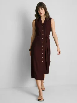 Midi-Blusenkleid mit Gürtel
