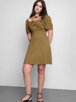 Milchmädchen-Minikleid in Knitteroptik