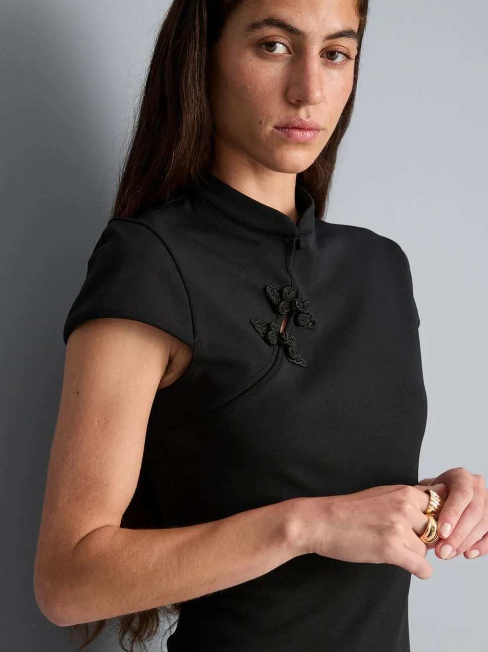 Minikleid mit Stehkragen