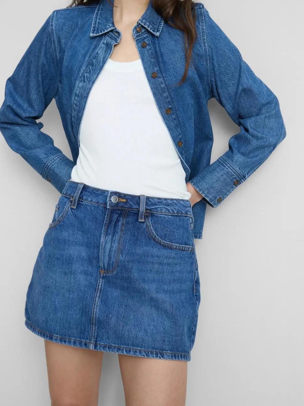 Minirock aus Baumwoll-Denim