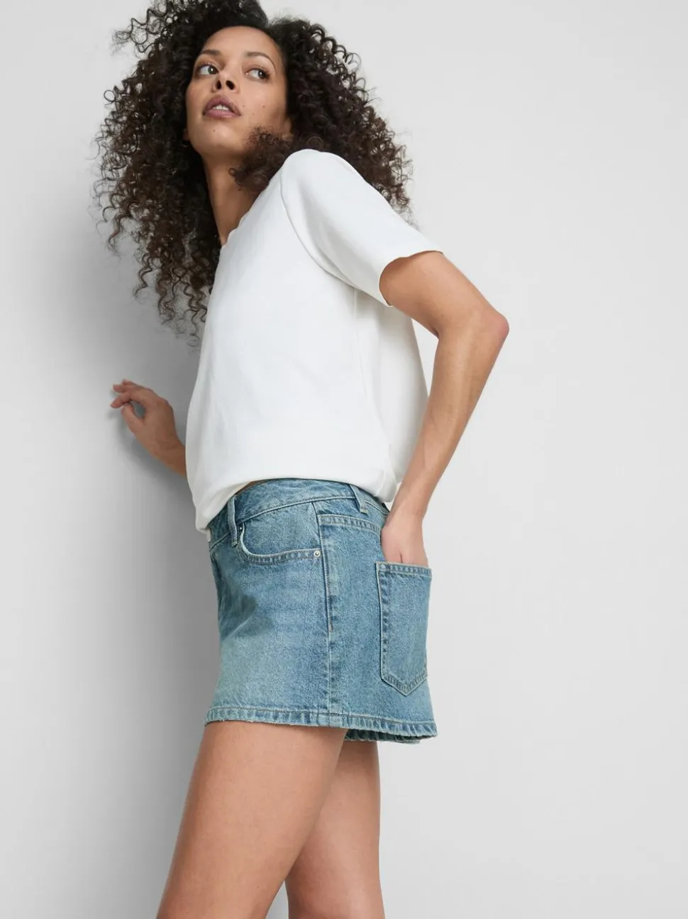 Minishorts aus Baumwoll-Denim