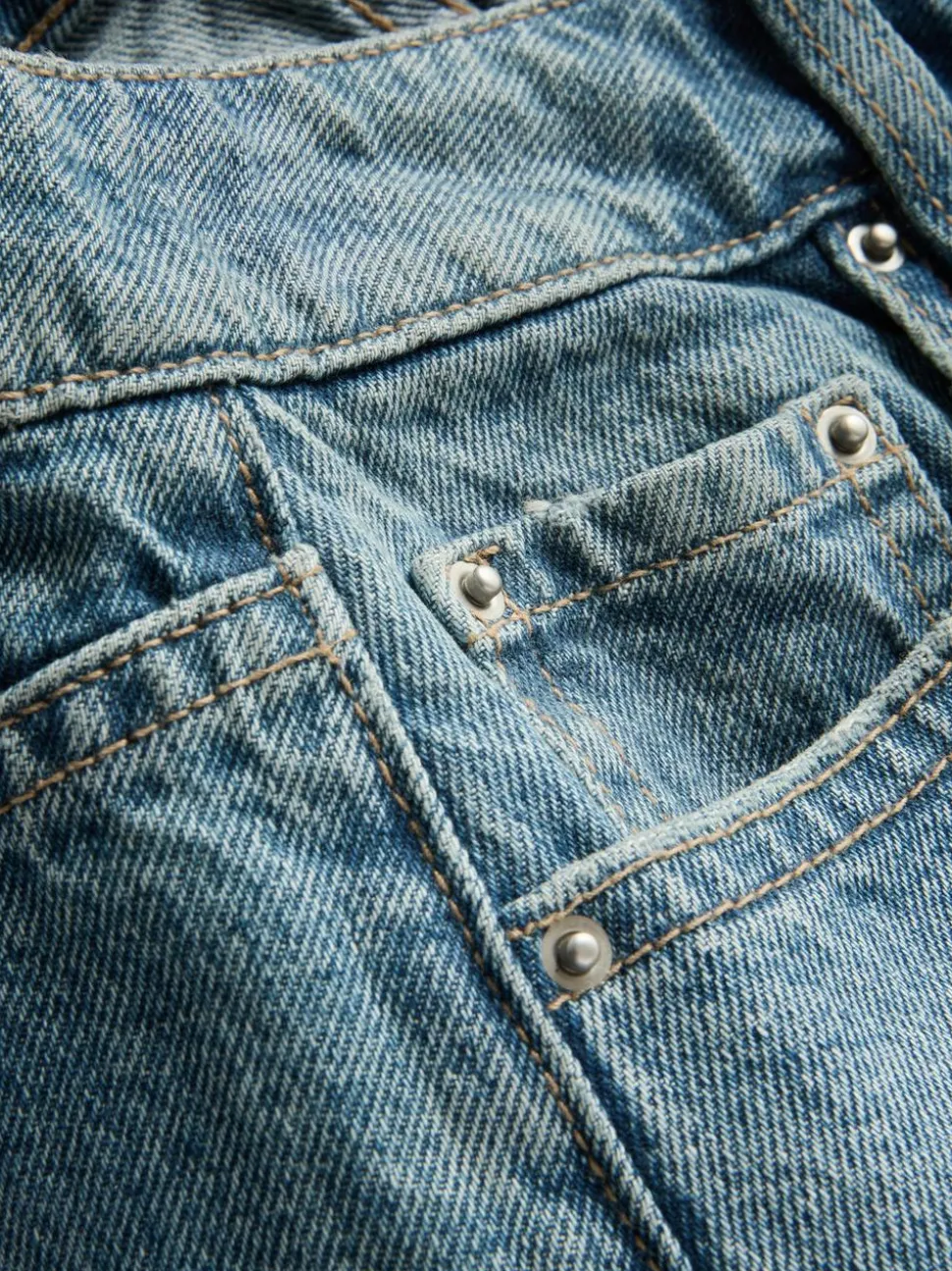 Minishorts aus Baumwoll-Denim