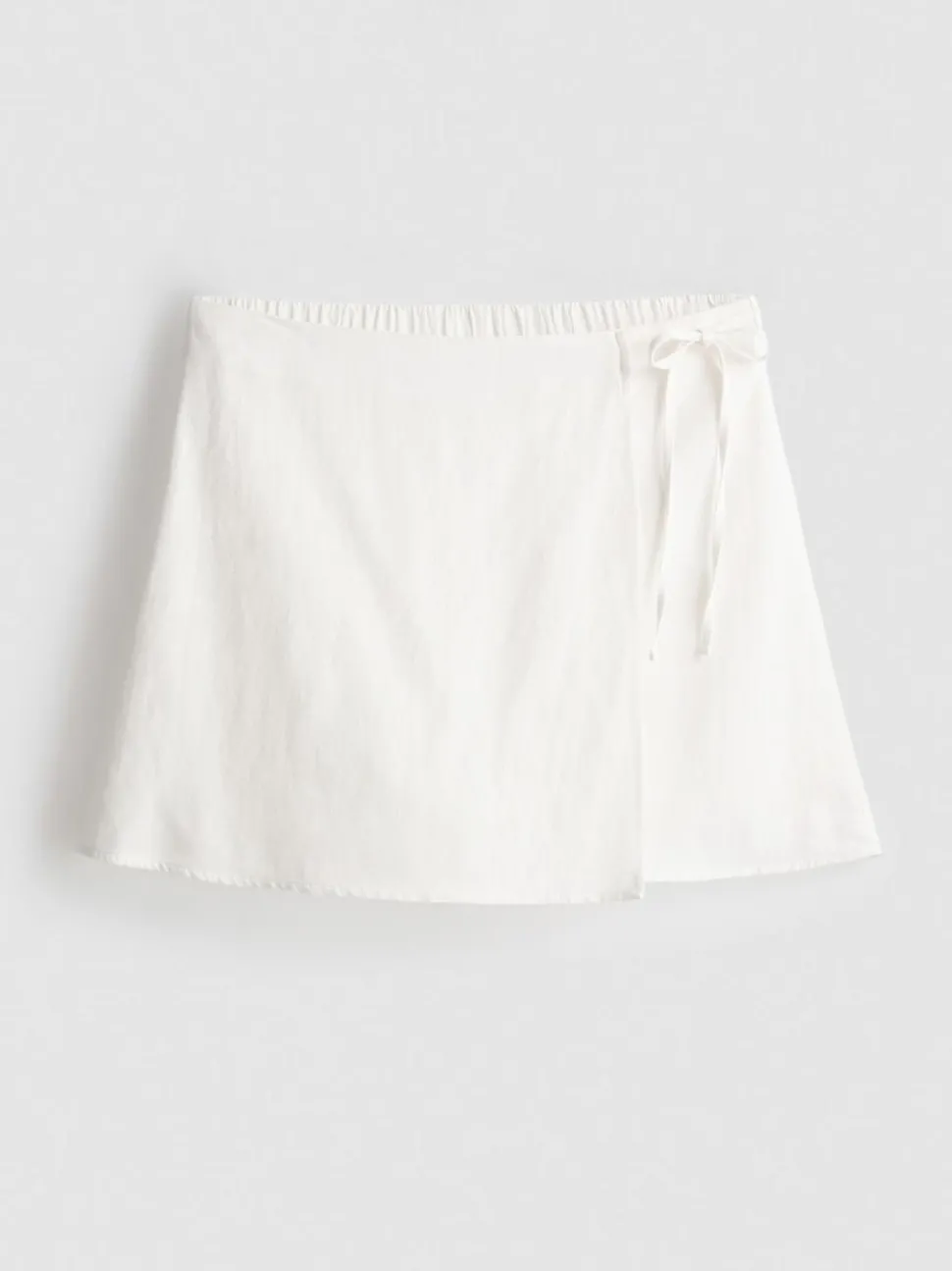 Mini-Skort aus Leinengemisch seitlich zum Binden