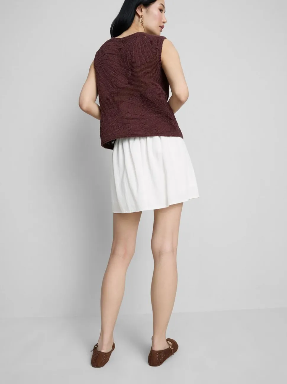 Mini-Skort aus Leinengemisch seitlich zum Binden