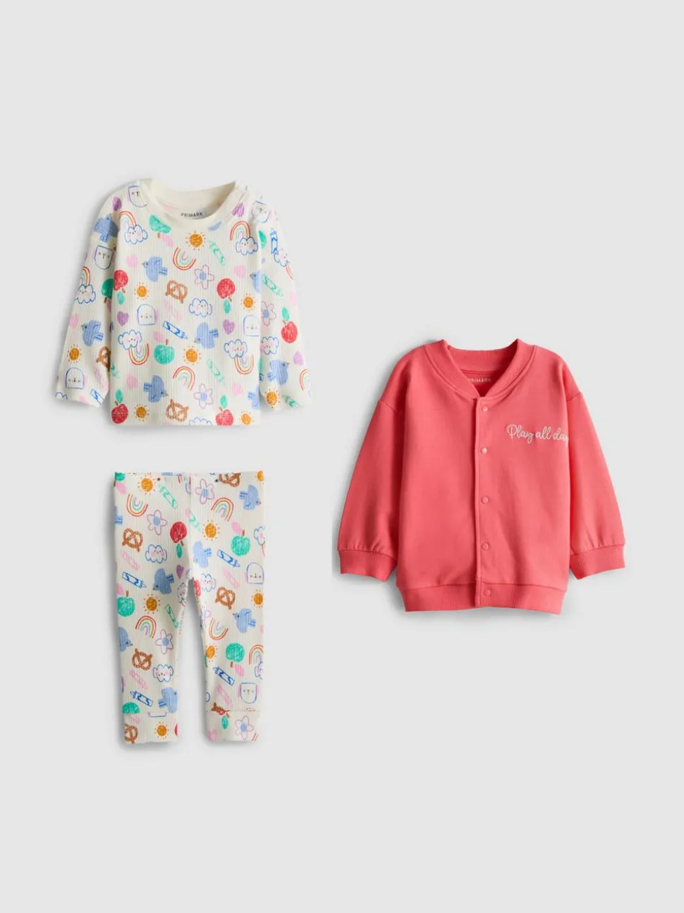 0–18 Monate | Bekleidungsset für Neugeborene mit Muster, 3-teilig