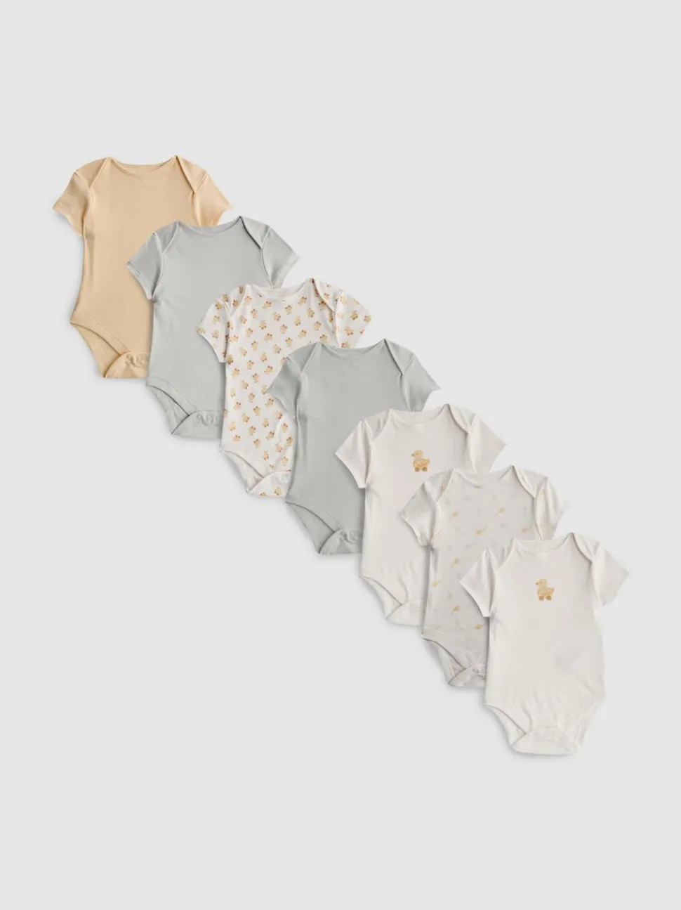 0–36 Monate | Bodys aus reiner Baumwolle mit Entengrafik, 7er-Pack
