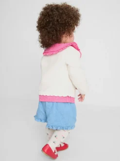 0–18 Monate | Cardigan mit Bogenkante für Neugeborene