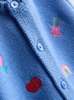 0–18 Monate | Cardigan mit Stickerei und Leggings aus reiner Baumwolle für Neugeborene