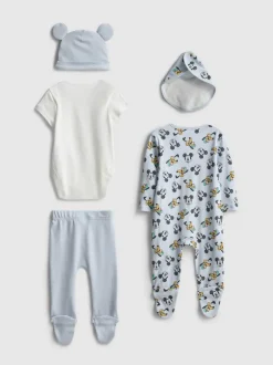 0–9 Monate | „Disney Micky Maus“ Starterset für Neugeborene, 5-teilig