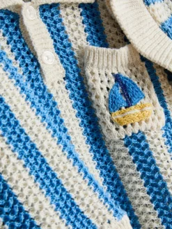 0–18 Monate | Gestreiftes Poloshirt, Shorts und Mütze für Neugeborene