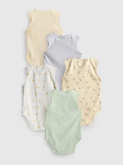 0–36 Monate | Ärmellose Bodys, 5er-Pack