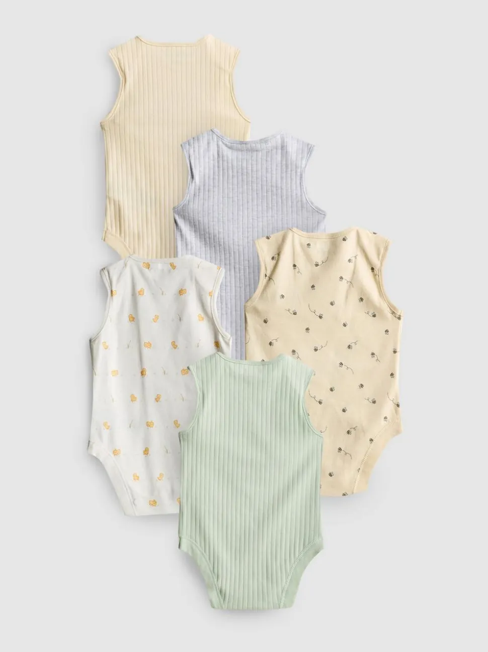 0–36 Monate | Ärmellose Bodys, 5er-Pack