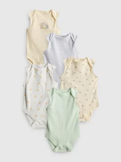 0–36 Monate | Ärmellose Bodys, 5er-Pack
